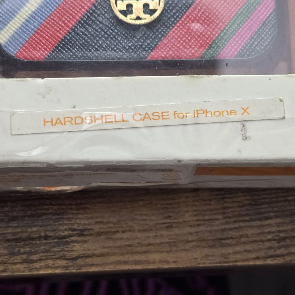 Tory Burch Diagonal Striped Vibrant Multicolor Hardshell Phone Case iPhone X